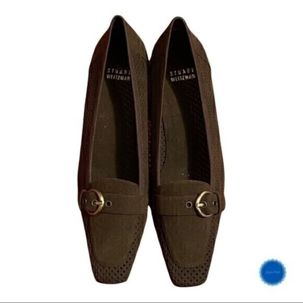 Stuart Weitzman Brown Heels with Suede Texture